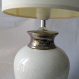White ceramic lamp cracked effect and silver