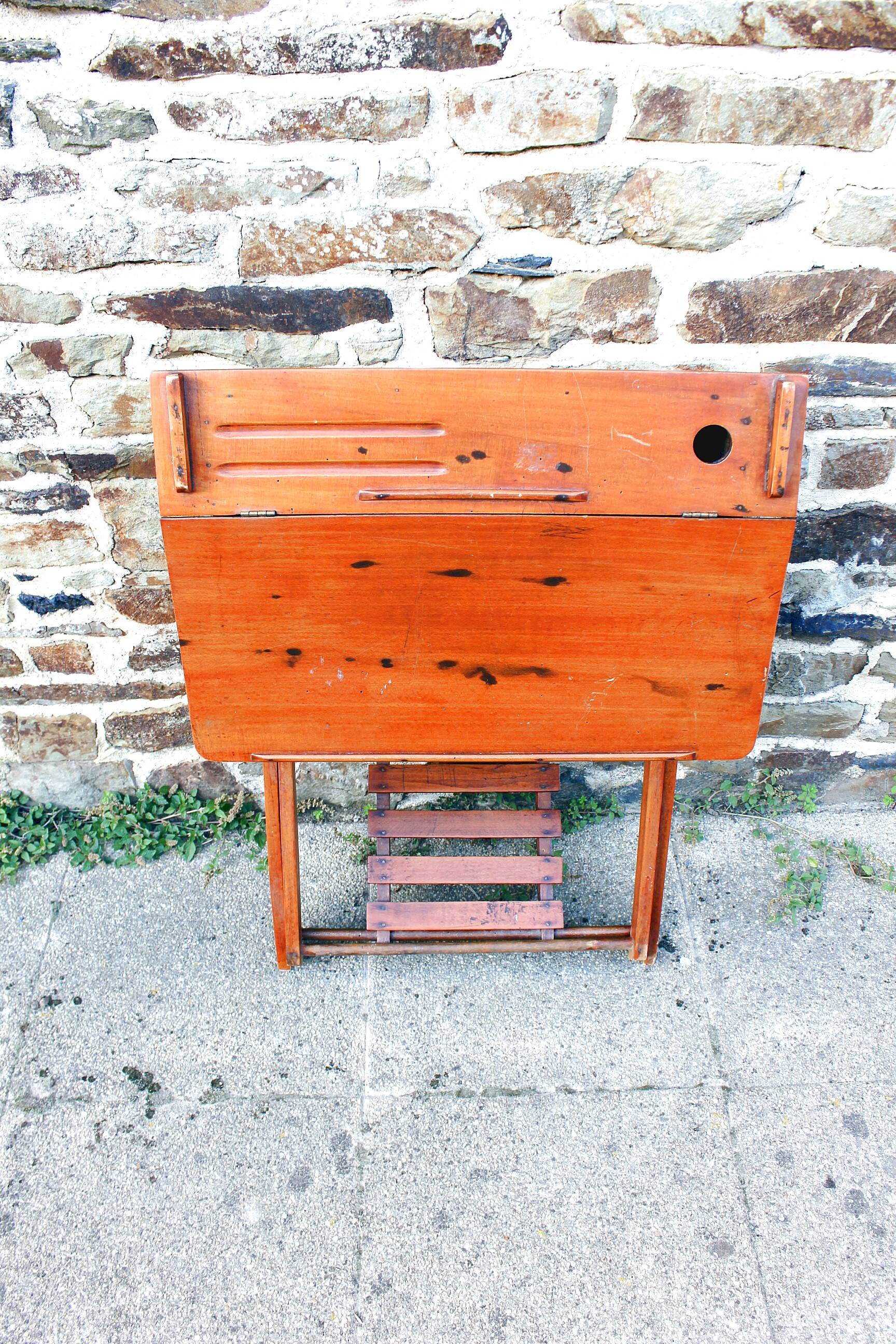 Claire Pampo vintage folding wooden children's desk from the 50s