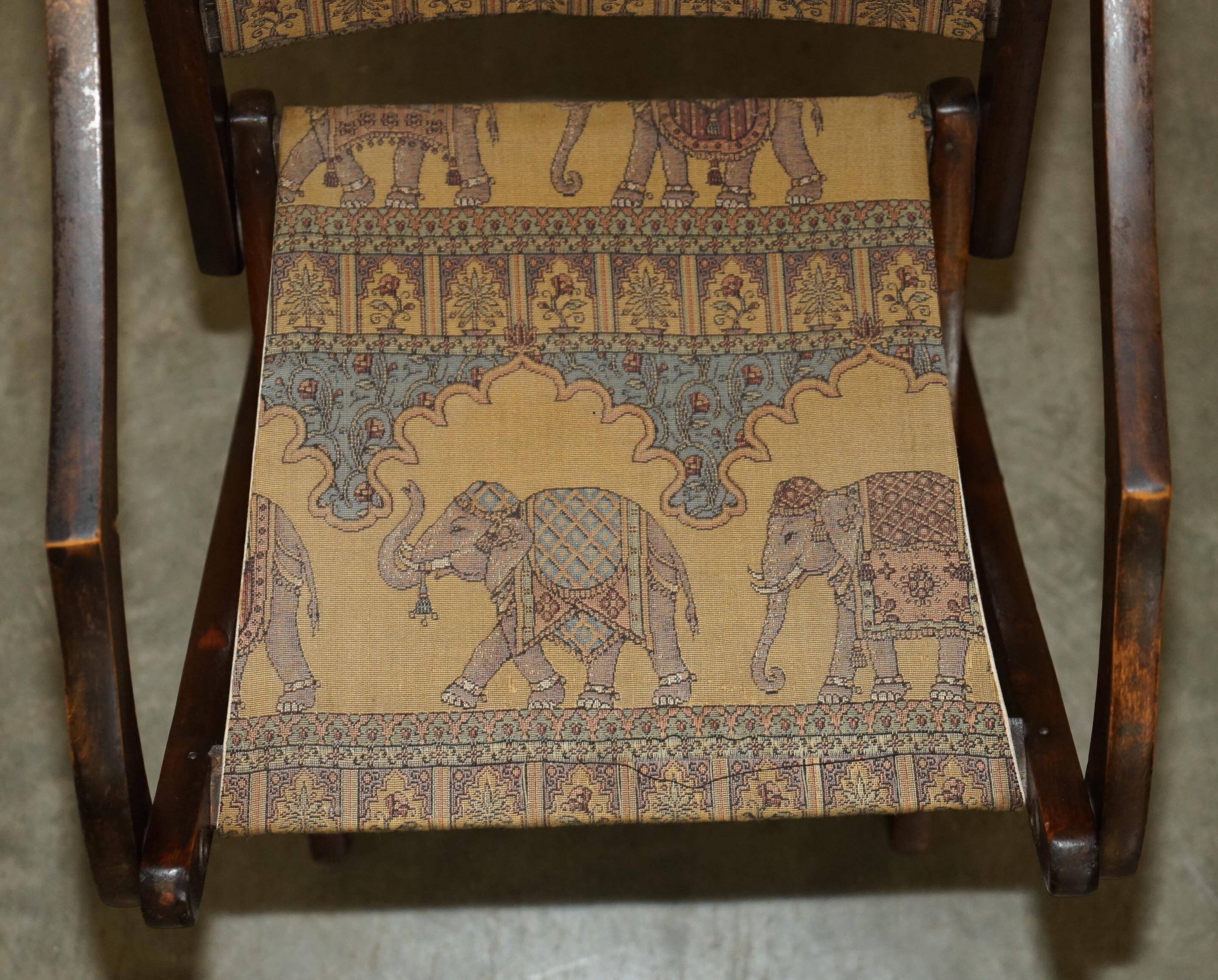 Antique Indo-Anglo elephant folding military chair circa 1890