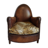 Fauteuil club en cuir modèle cathédrale circa 1970
