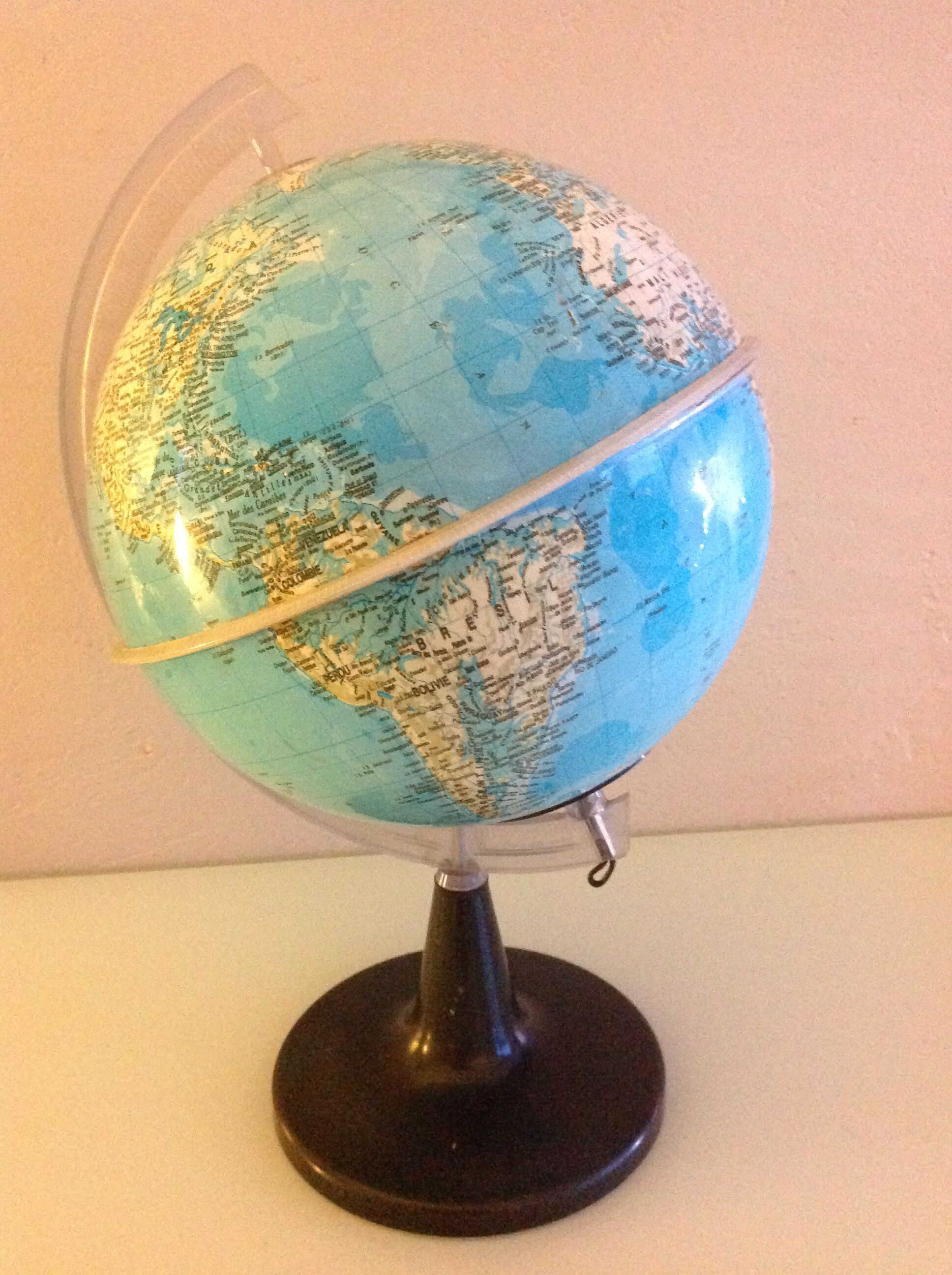 Earth globe, vintage 70s-80s