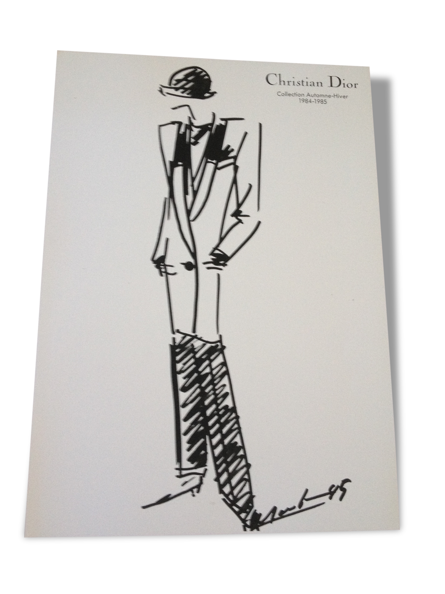 Christian dior: nice illustration / drawing / sketch of 80s press press mode