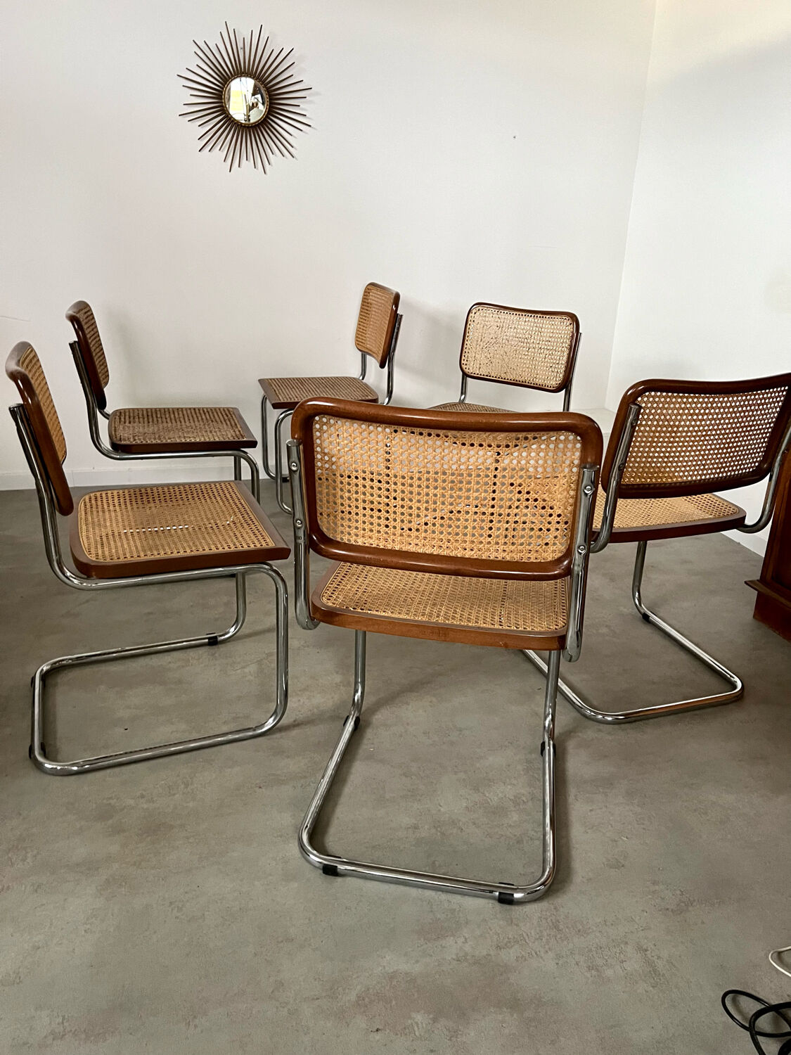 Lot de 6 chaises Cesca B32 Marcel Breuer, 1970