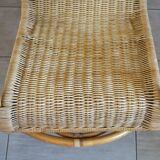 Vintage rattan bamboo rocking chair
