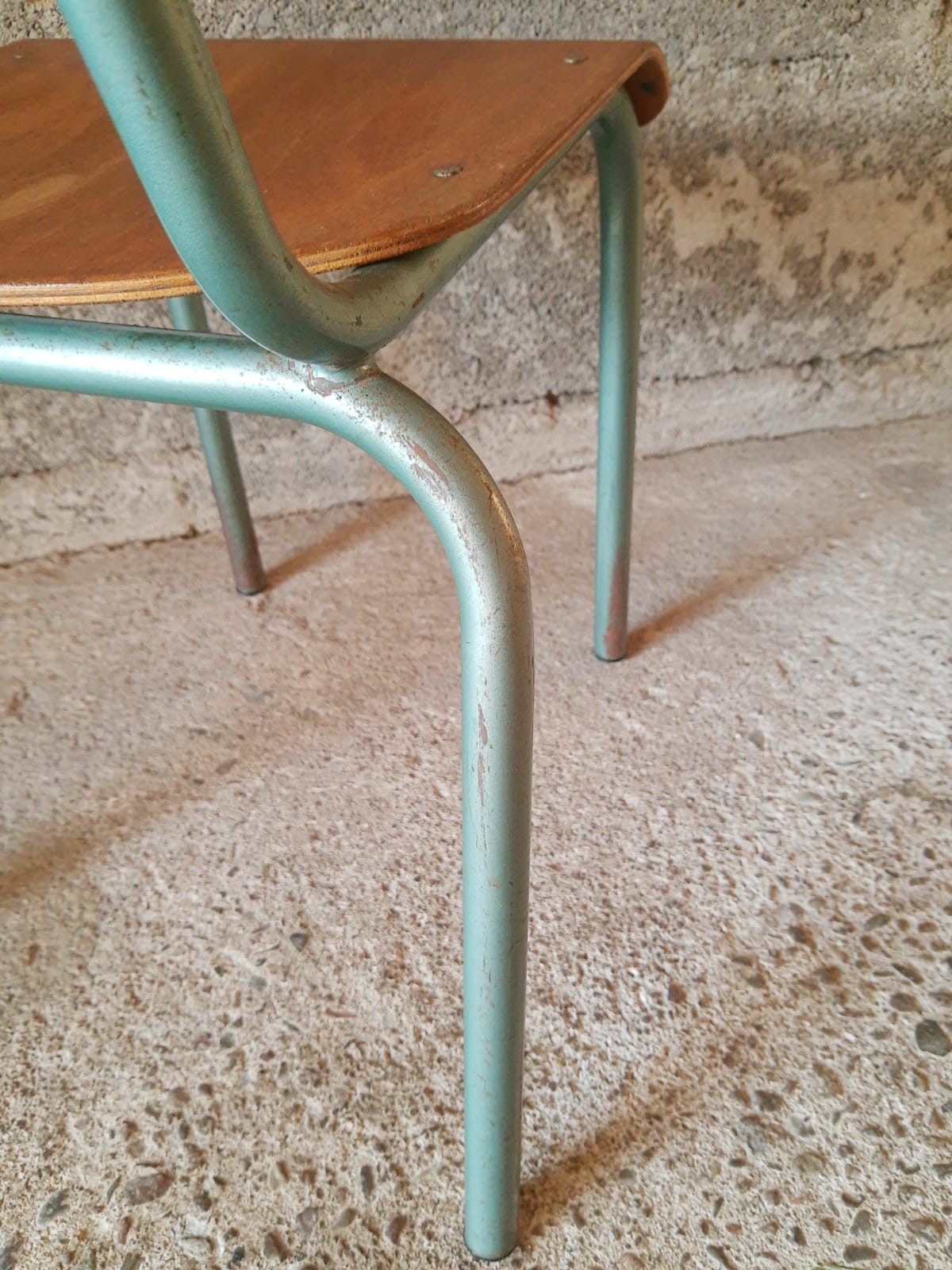 Vintage wood & metal school chair