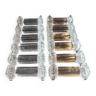 Set of 12 Art Deco glass knife rests