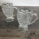 Set of 2 vintage pressed glass cups/mugs.