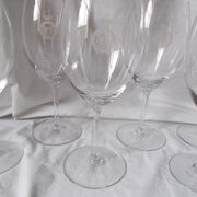Set of 6 large Bordeaux wine glasses in crystal.