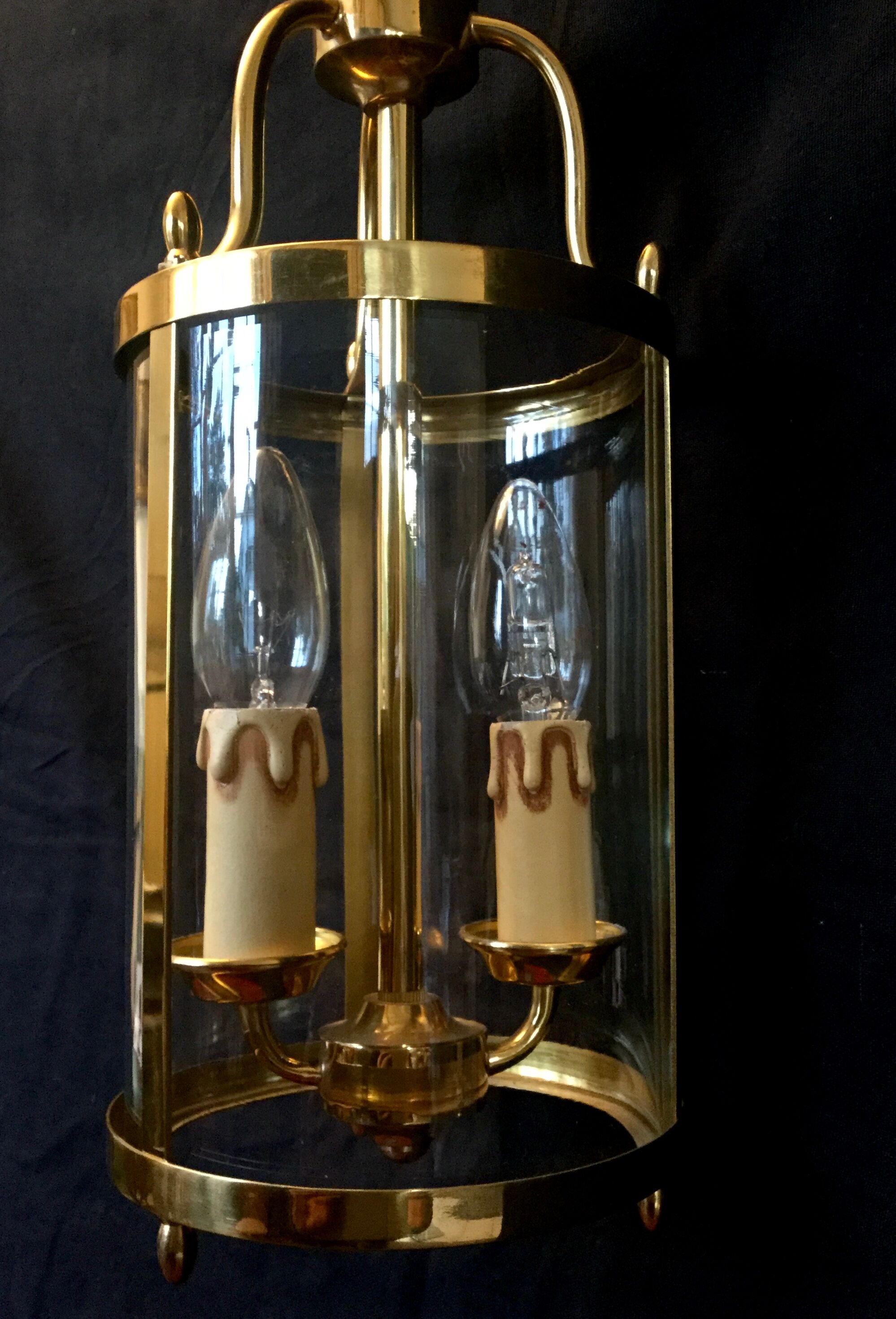 Lantern 2 lights bronze and brass
