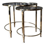 Tables gigognes en laiton années 70 Maison Ramsay