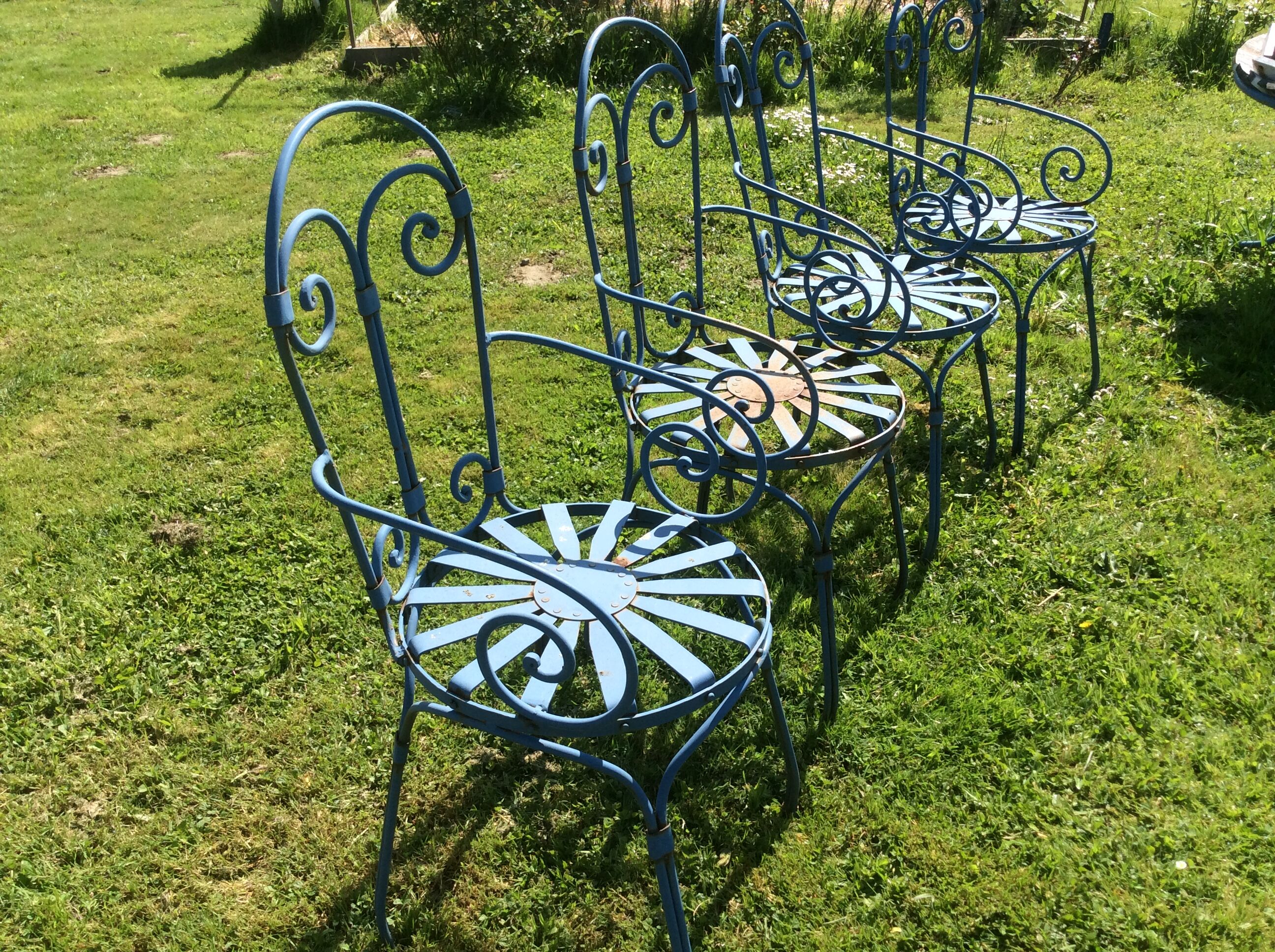 Vintage iron garden chairs