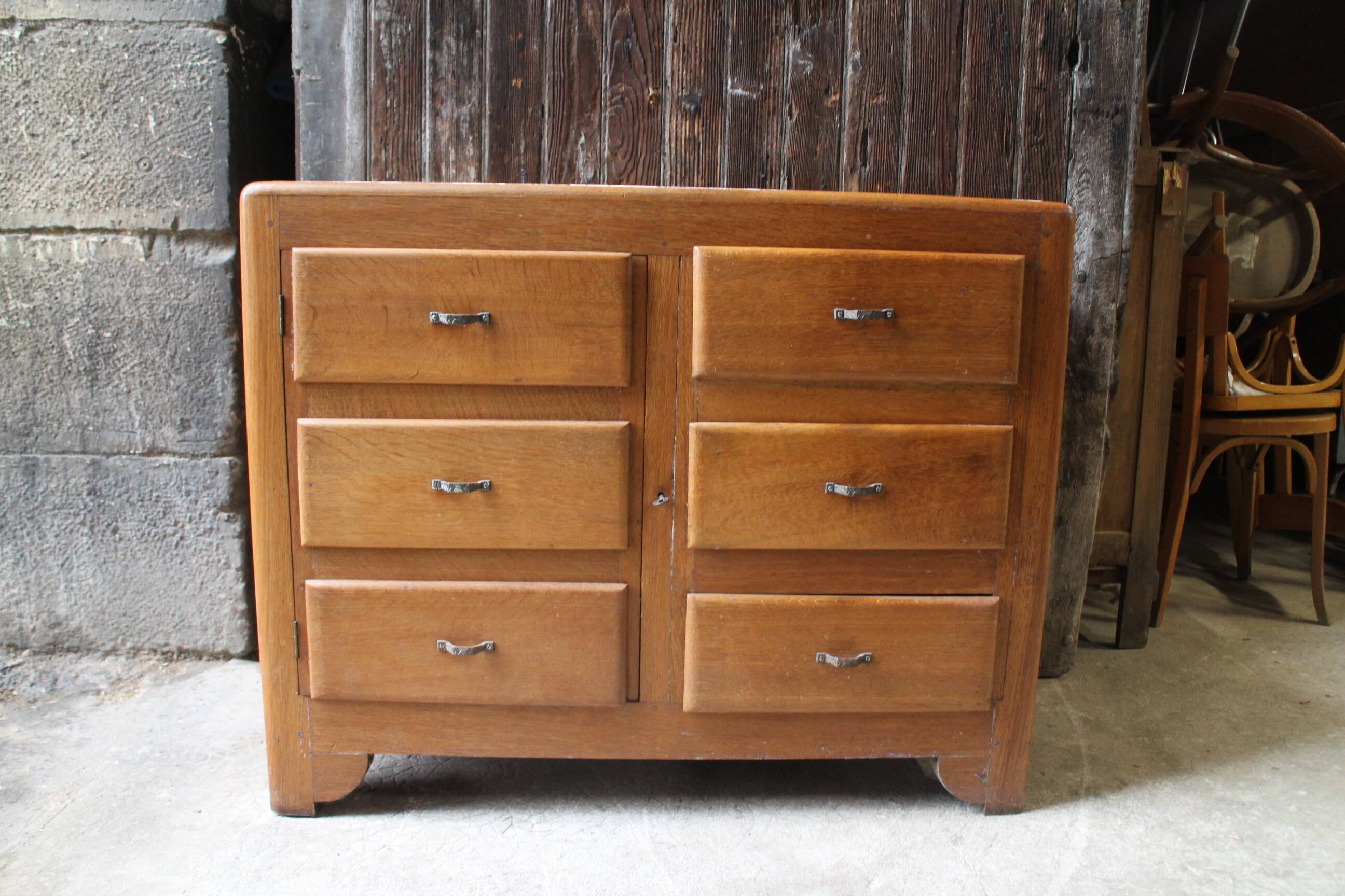 Commode art deco une porte et 3 tiroirs