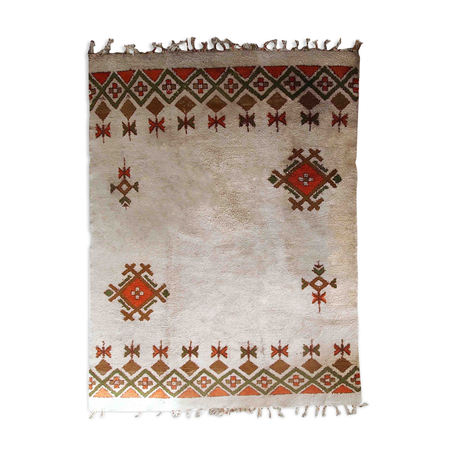 Moroccan vintage carpet Berber handmade 246cm x 355cm 1950s, 1C693