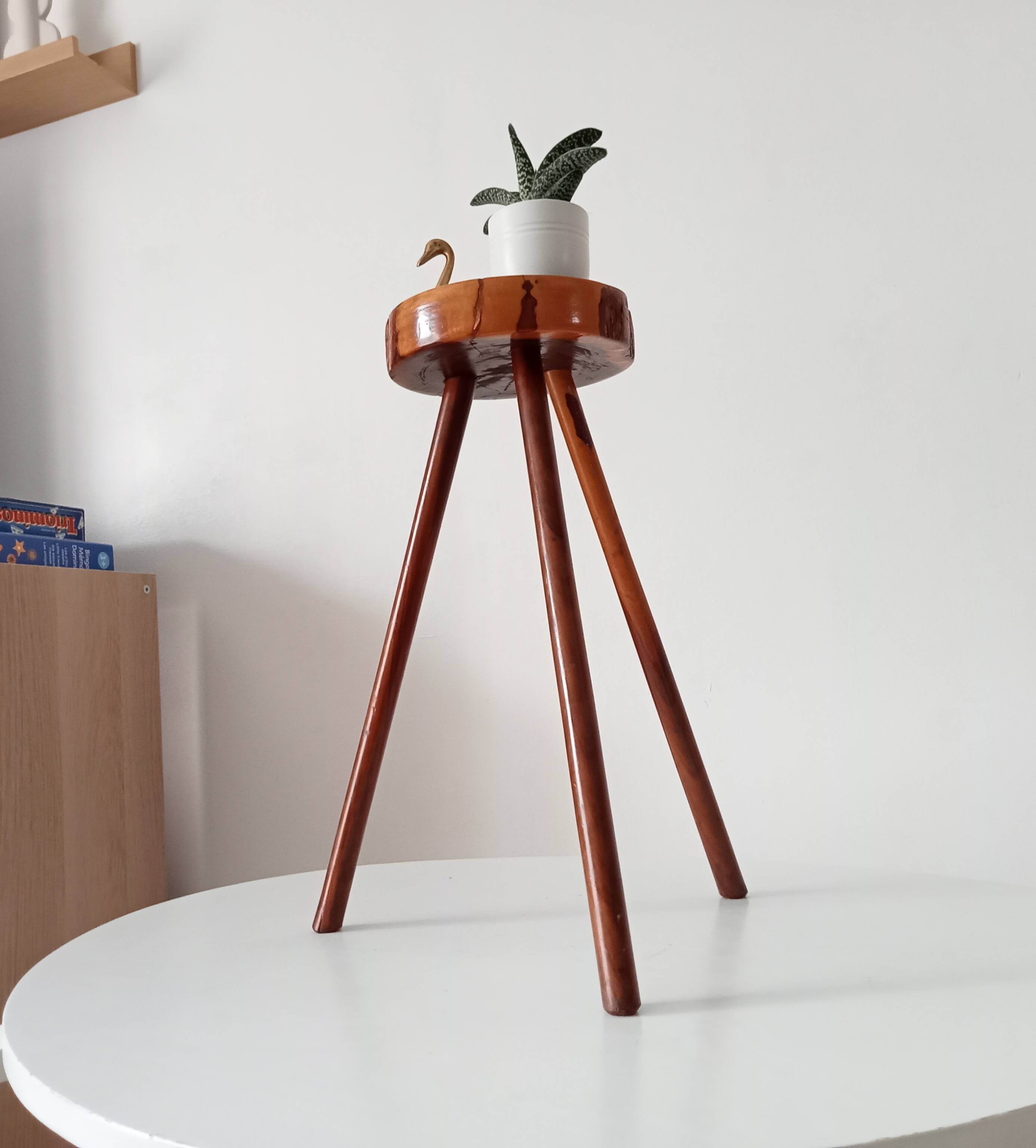 Brutalist tripod stool from the 1960s.
