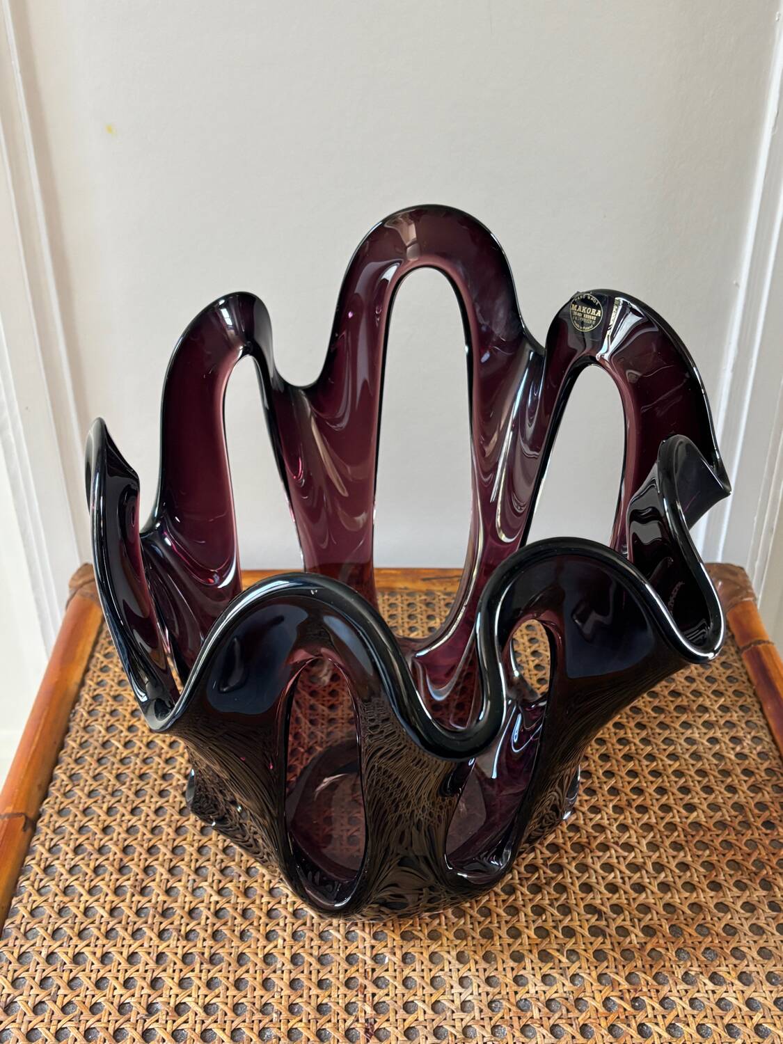 Blown glass vase - art glass - Makora