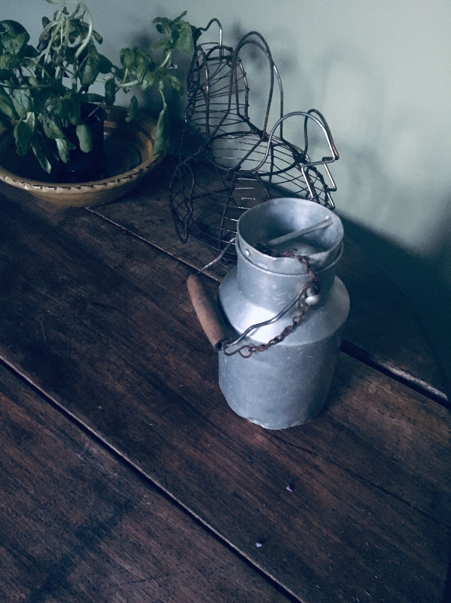 20 cm high zinc milk pot