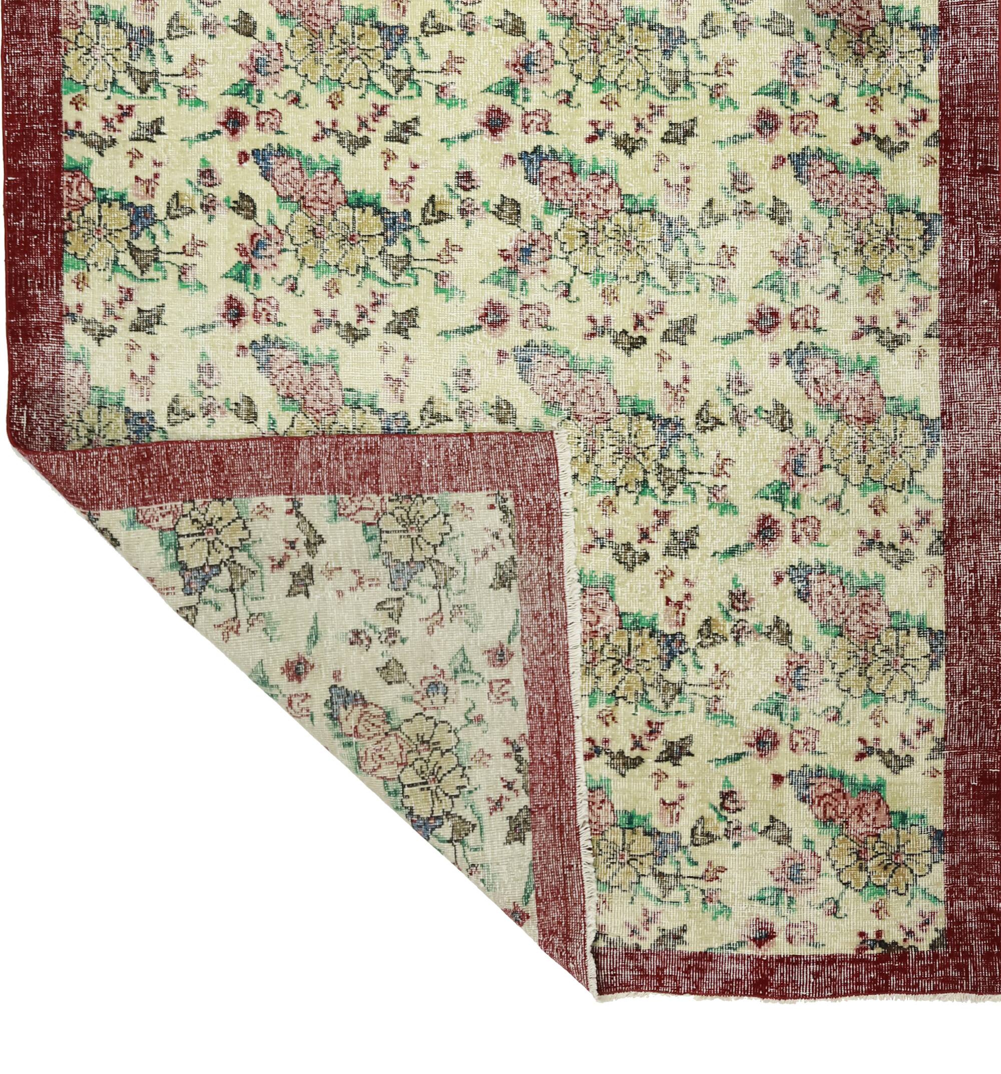 One-of-a-kind turkish handwoven vintage rug - rustic vintage charm 296x 150 cm