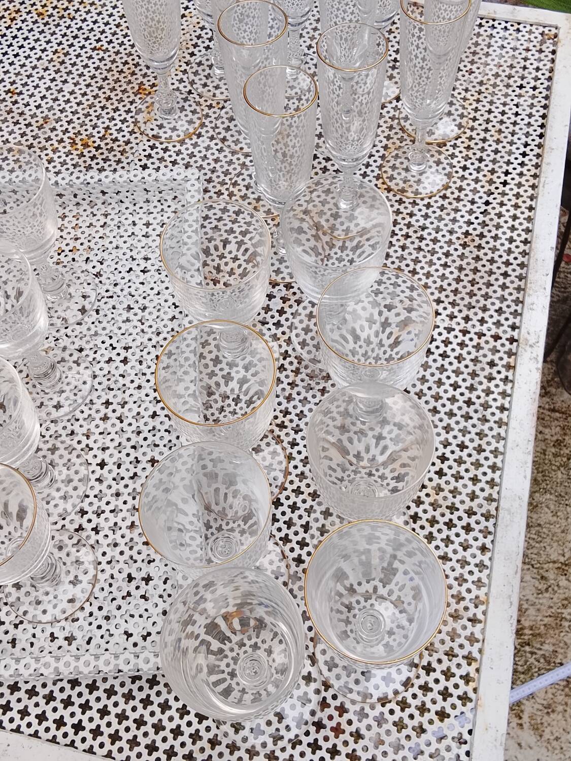 Set of 27 Saint Louis crystal glasses