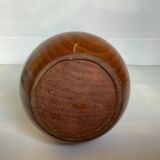 Varnished wooden candle holder