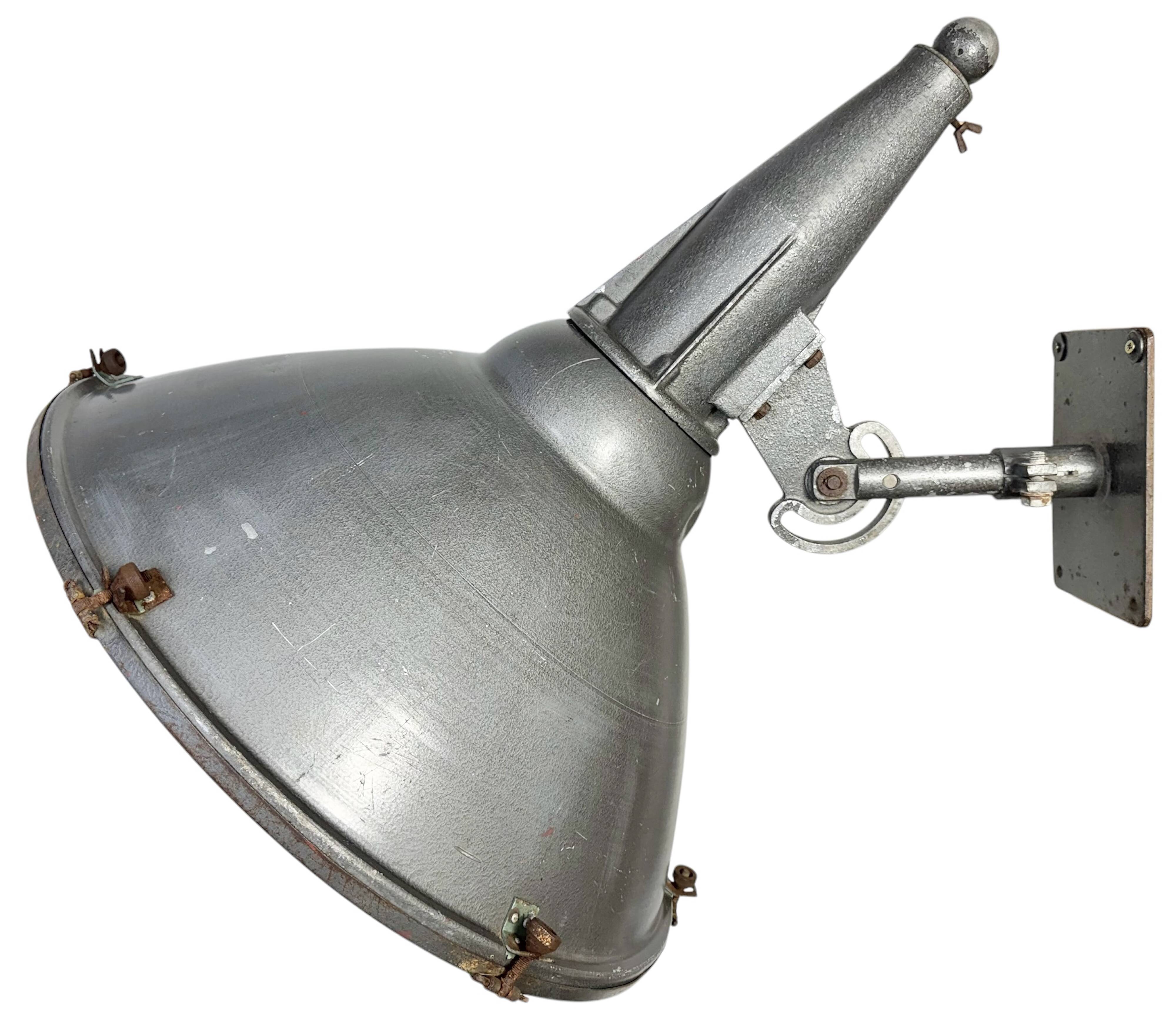 Large Vintage Industrial Aluminium Factory Wall Spotlight, 1970s