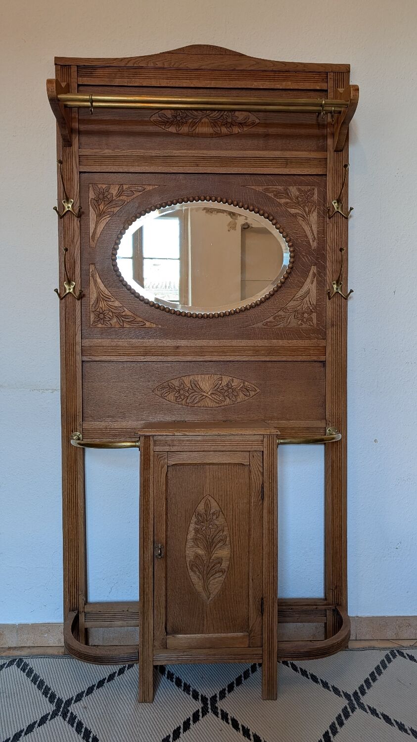 Art Deco wall coat rack