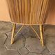 Vintage rattan bar from the 60s with rounded shapes and a shelf for glasses