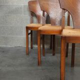 Suite of 6 Art Deco solid oak chairs