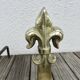 Imposing old "fleur-de-lys" andirons in solid bronze, late 19th century
