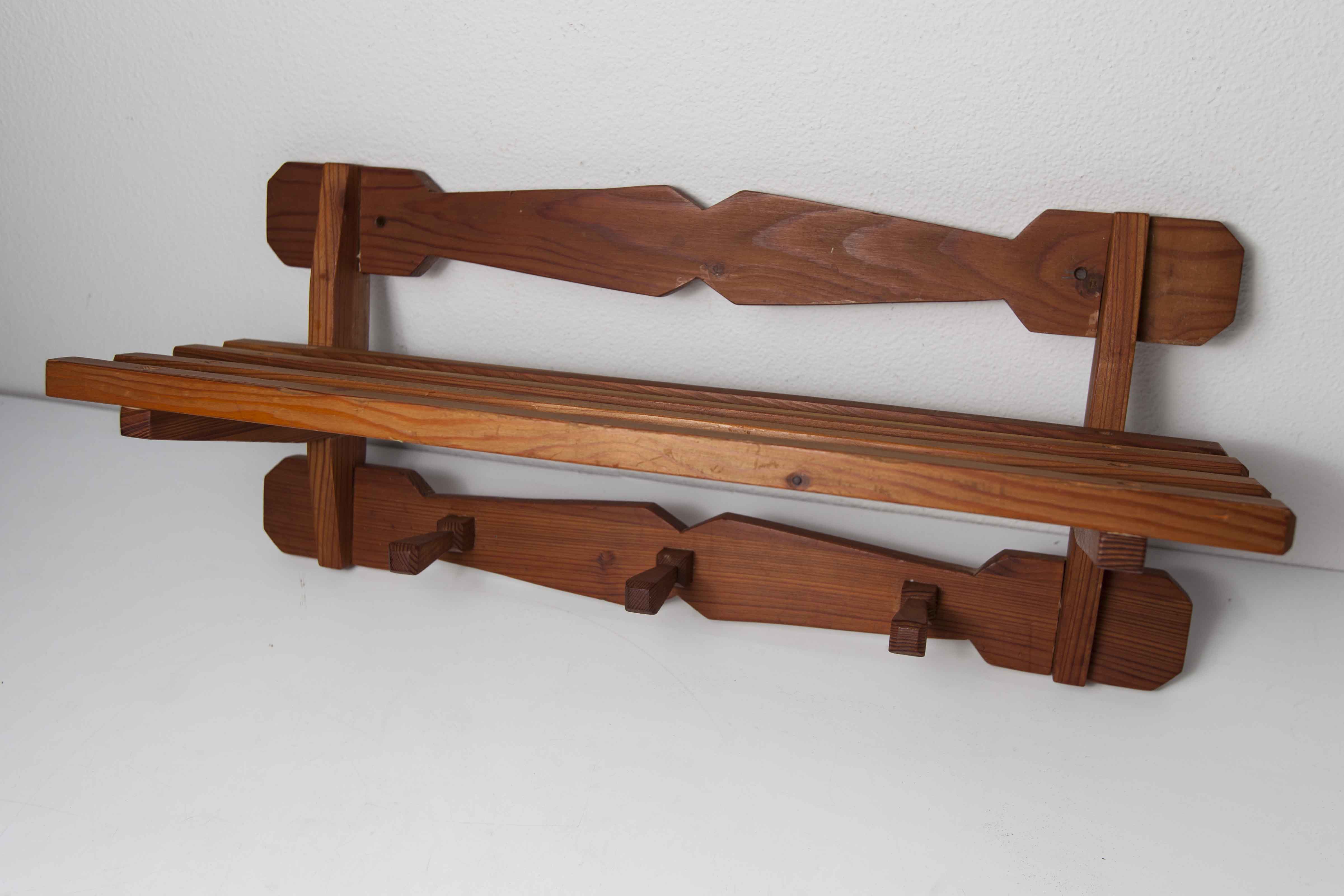 60's coat rack in solid beech