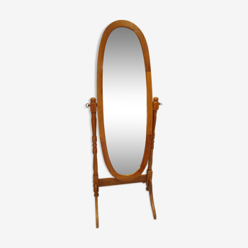 Solid wooden mirror on feet 58x151cm