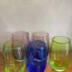 5 coloured bubble glass tumblers
