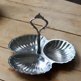 Vintage silver metal servant - Shell - 3 compartments