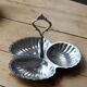 Serviteur vintage en métal argenté - Coquillage - 3 compartiments