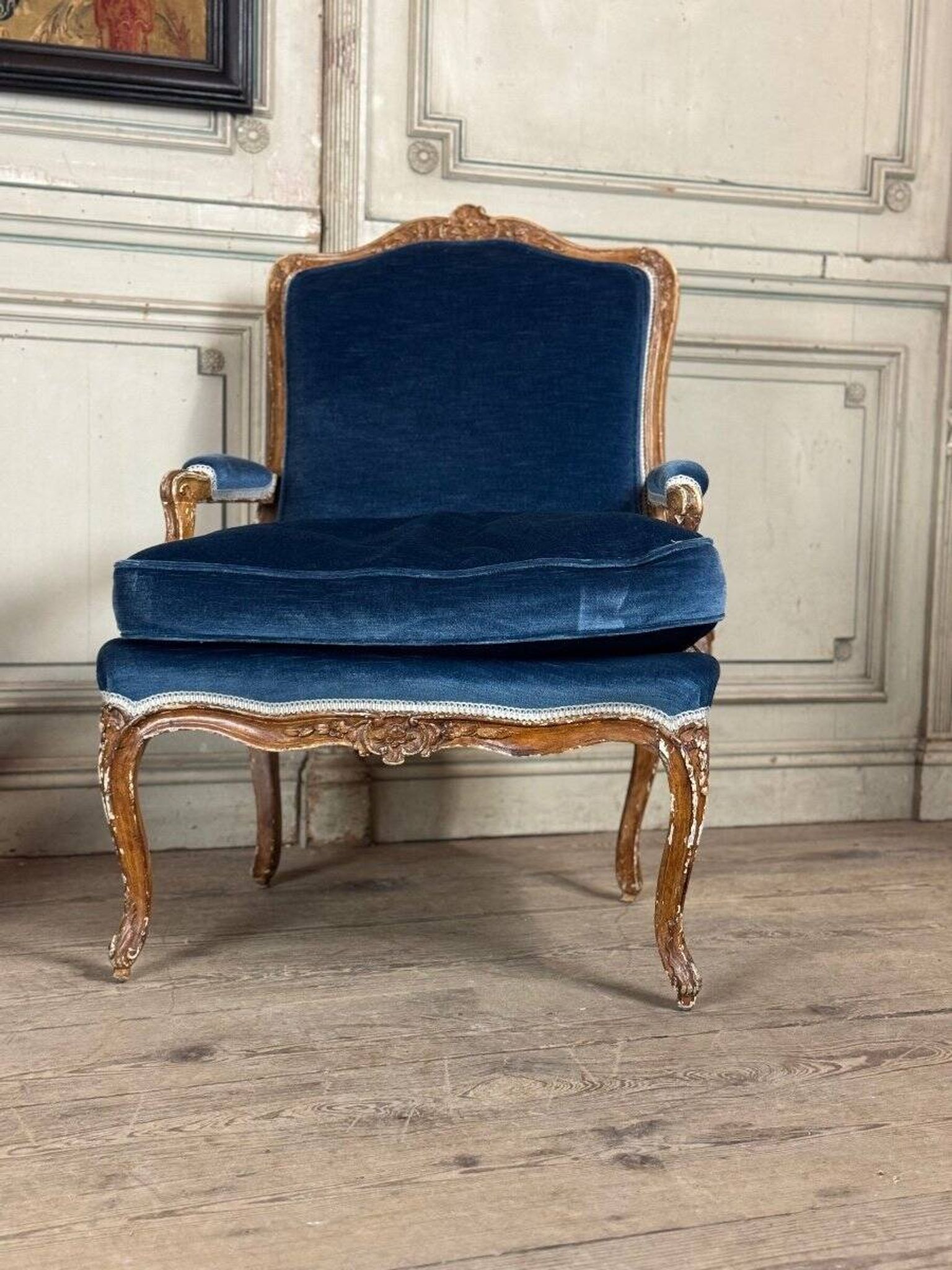 Pair Of Armchairs For Queen Louis XV, Carved “oak” Wood 18th Century