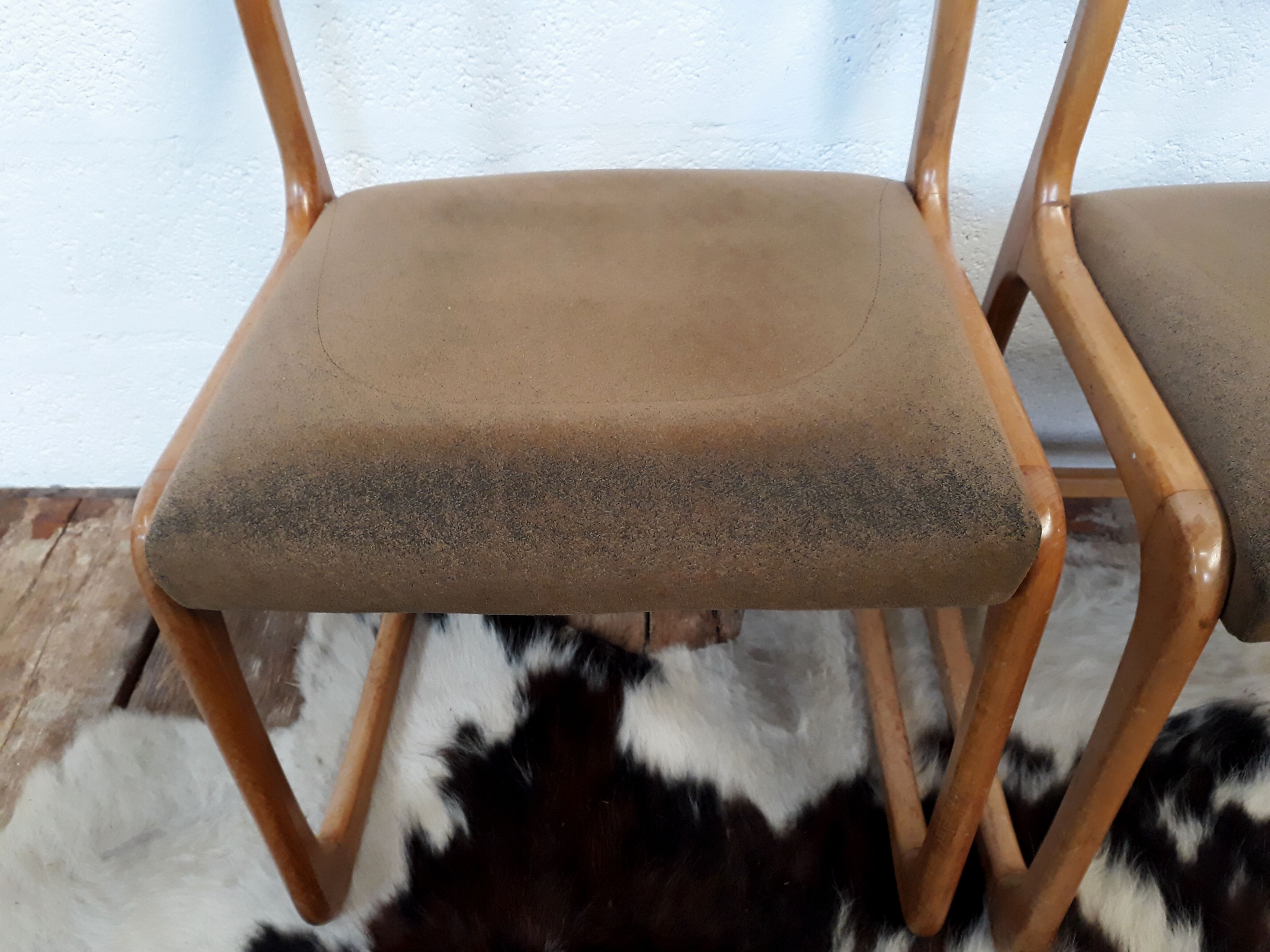 6 chairs Baumann vintage sled