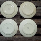 4 assiettes plates HBCM
