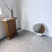 Miroir hexagonal métal brossé 1970