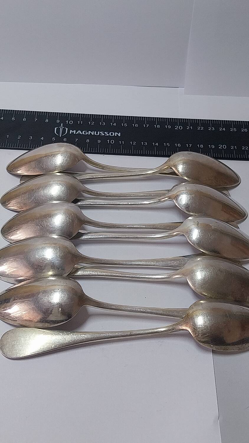 10 dessert spoons White Silver Metal