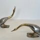 Set of 2 silver-plated and brass ducks