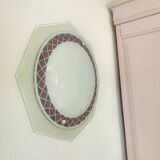 Applique murale plafonnier en verre vintage années 80