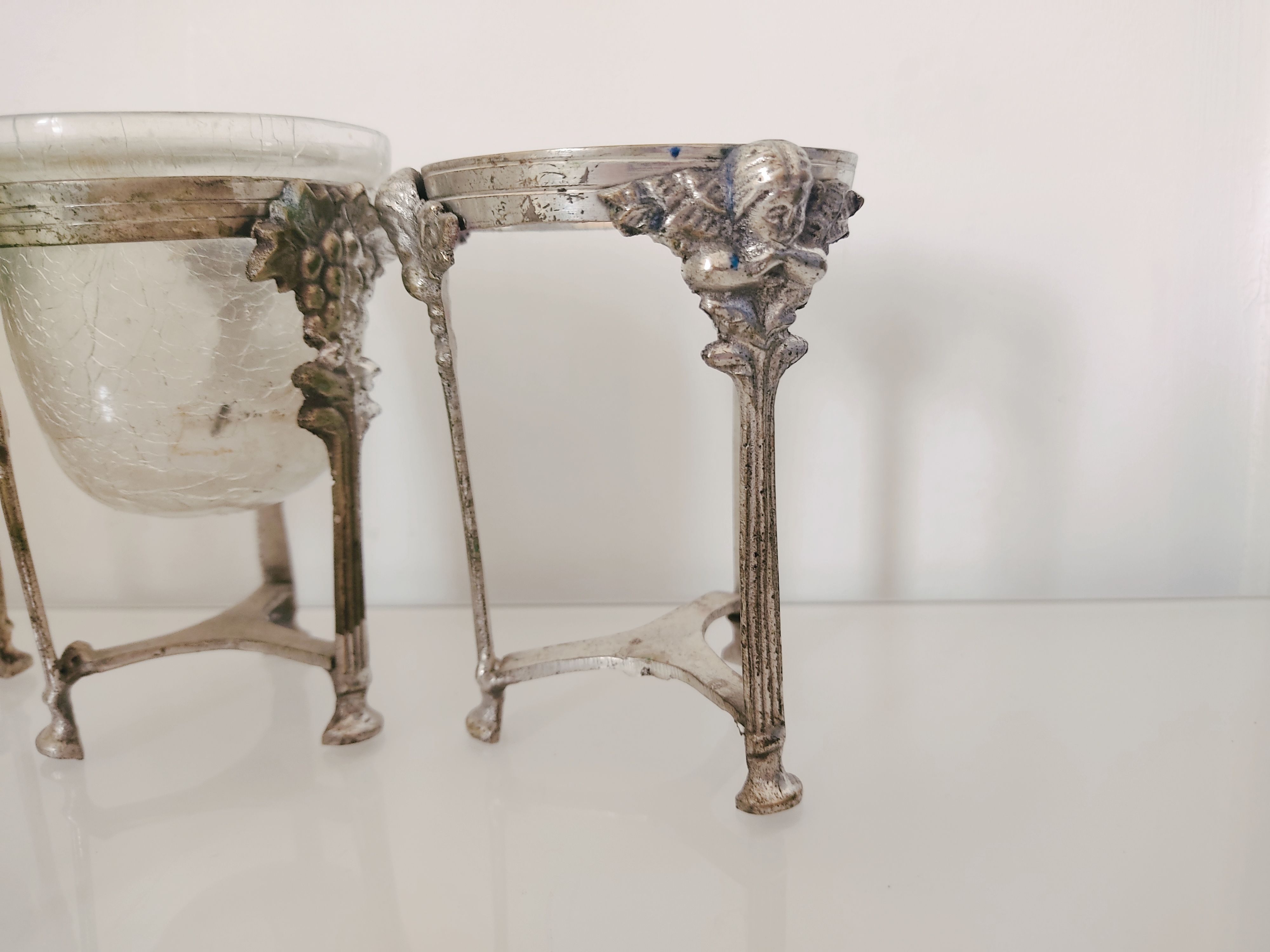 Ensemble de 8 photophores verre et métal