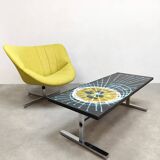 Vintage design ceramic tile coffee table 'Art'