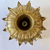 Ceiling light, Hans Kögl, sunflower model in gilded metal, 1950s.