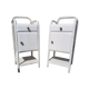 Pair Old Chevet Table De Nuit Internat Caisson - Vintage White Metal Drawer