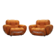 Set of orange armchairs, Space Age design, 1960s, production: Italy