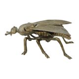 Vintage Copper Plated Fly Ashtray Figurine Italy 1960s
