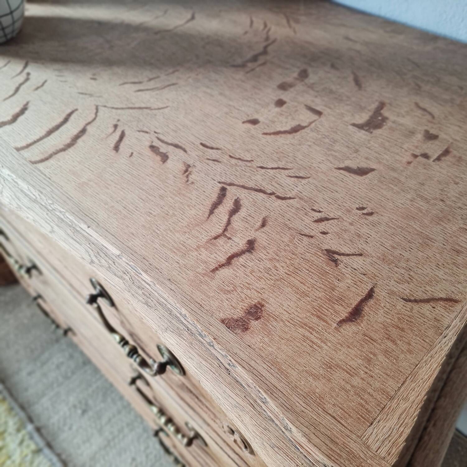 Antique solid wood commode