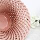 Small vintage handmade plant pot in pink woven ceramic