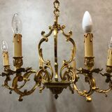 Louis XV bronze 6 lights chandelier