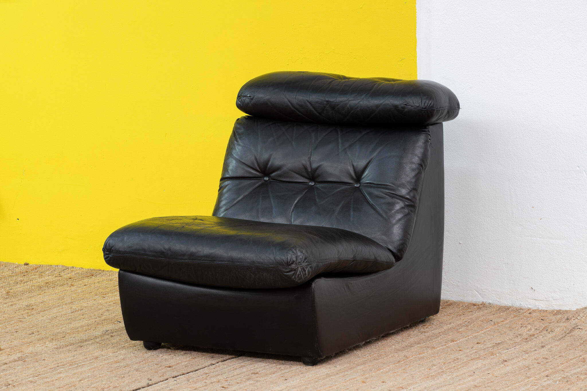 Vintage Scandinavian leather fireside chair – 75 cm